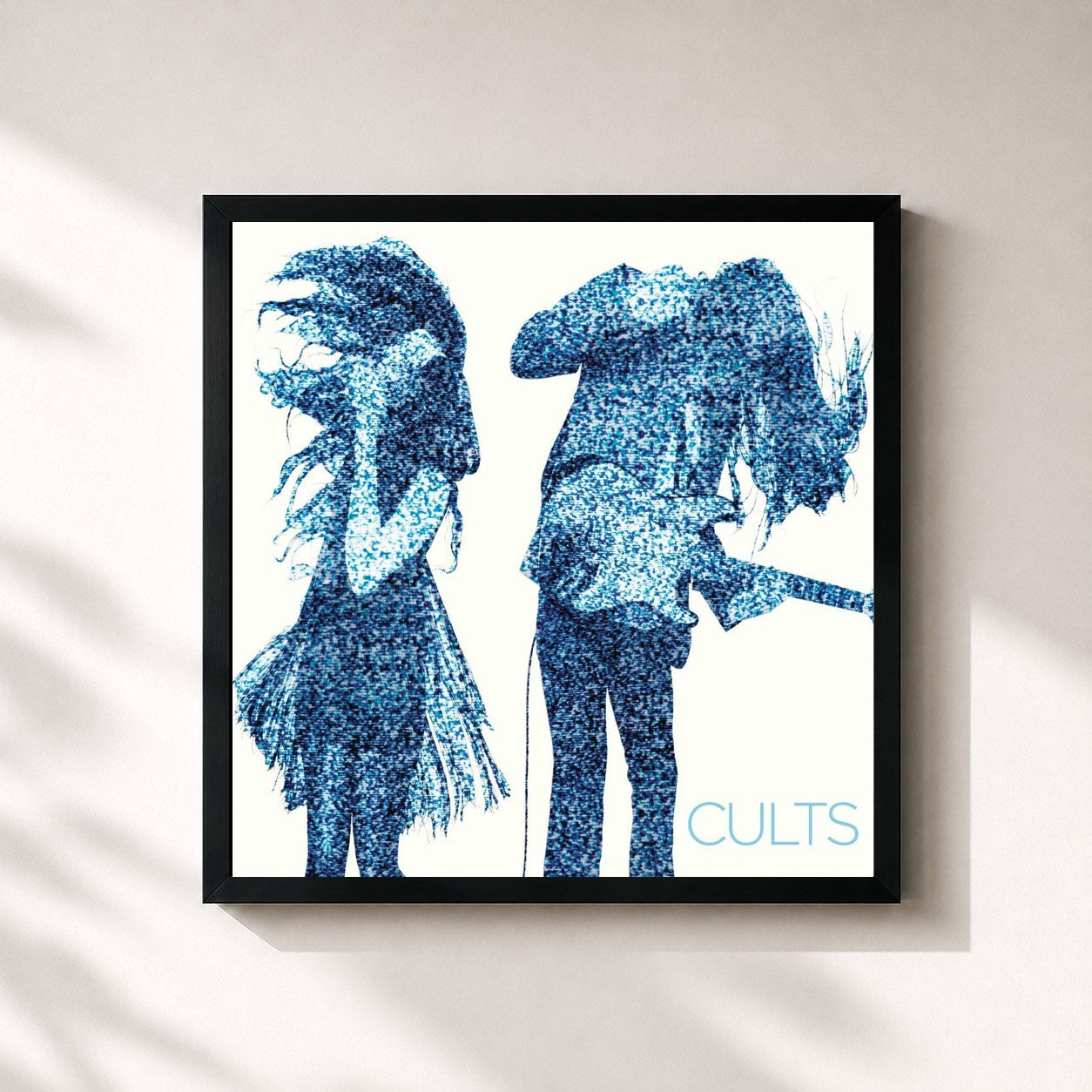 #noir Tableau carré de l'album Static de cults, cadre noir 32x32 cm