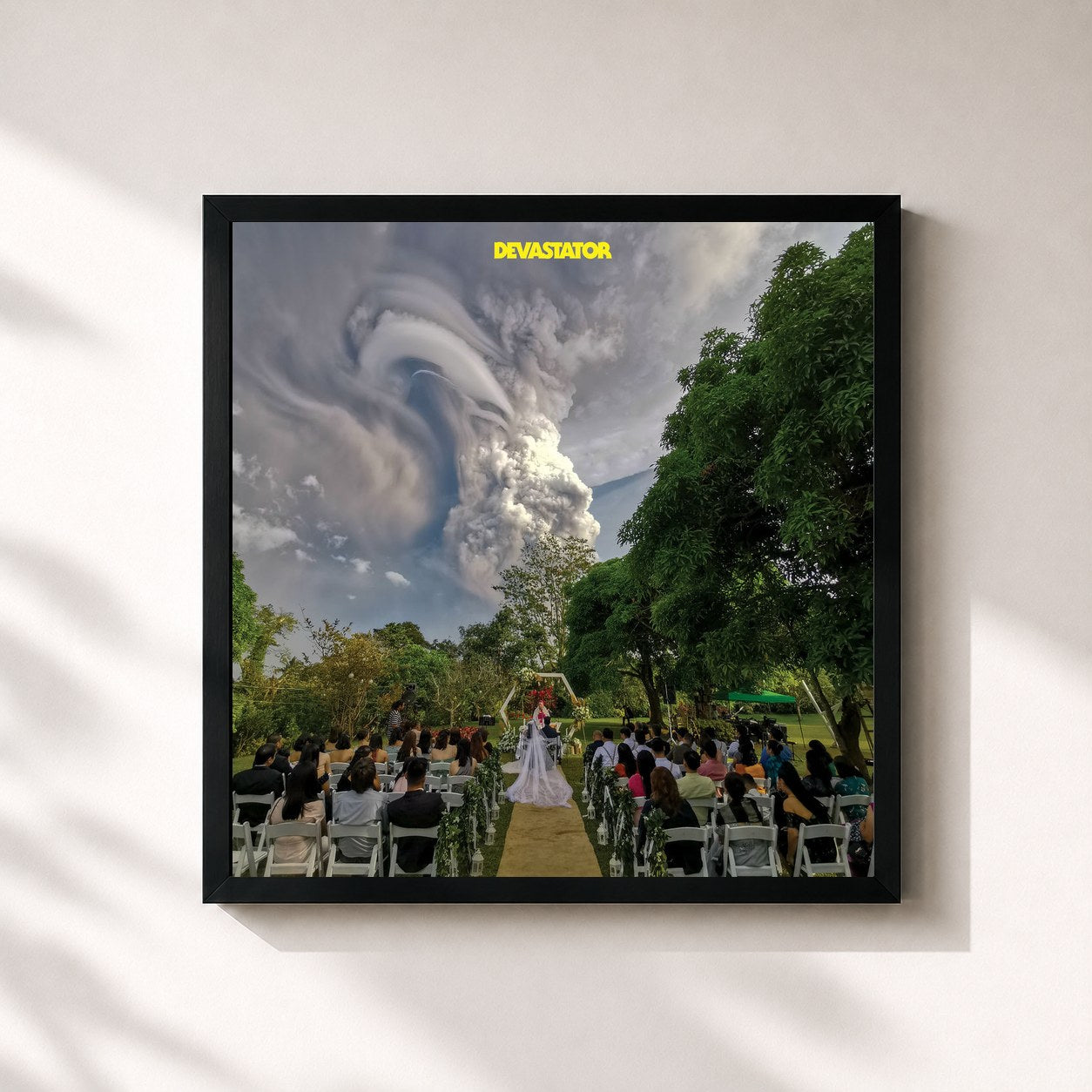 #noir Tableau carré de l'album Devastator de Phantom Planet, cadre noir 32x32 cm