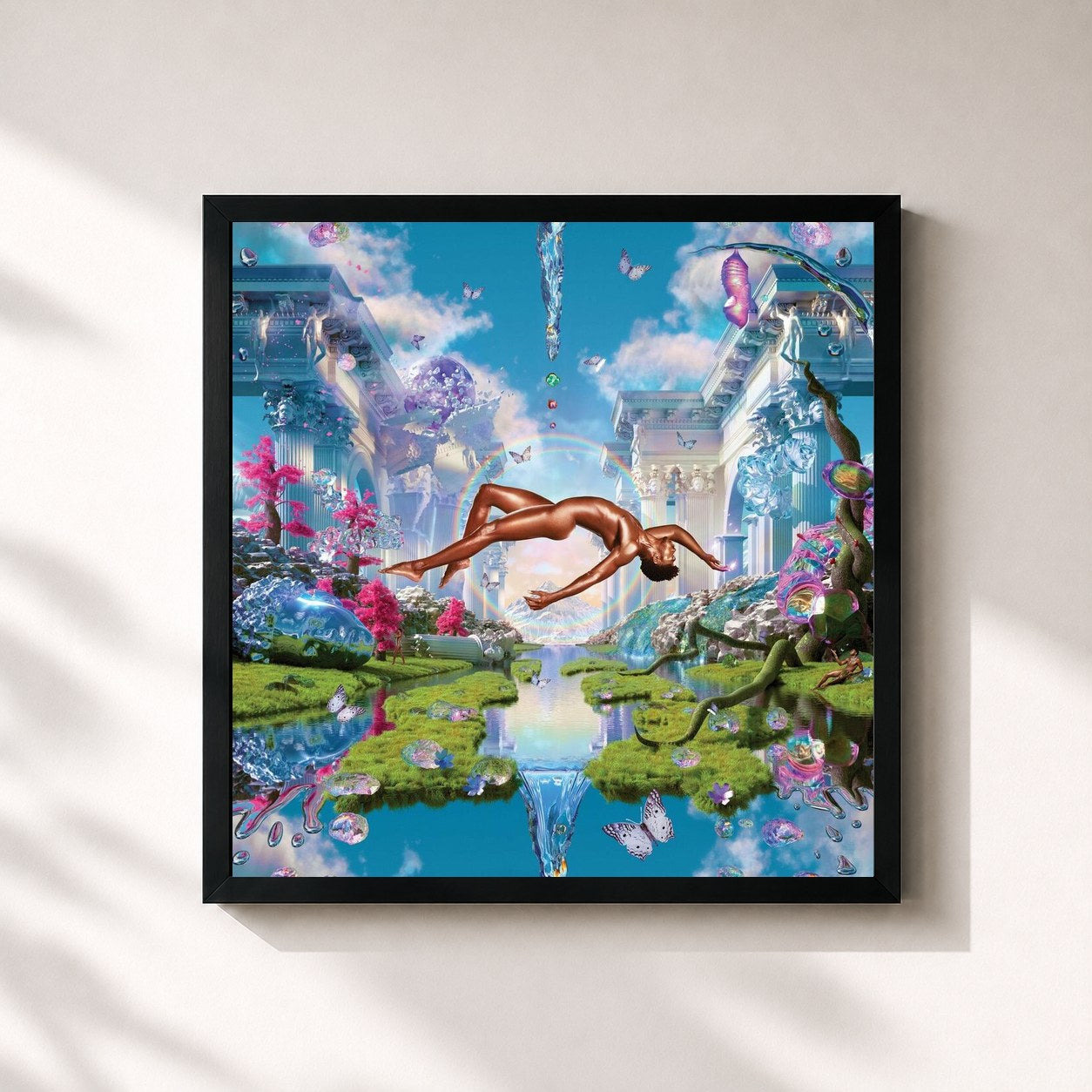 #noir Tableau carré de l'album MONTERO de Lil Nas X, cadre noir 32x32 cm