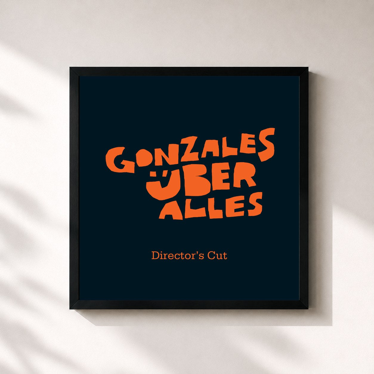 #noir Tableau carré de l'album Über Alles Director's Cut de Chilly Gonzales, cadre noir 32x32 cm