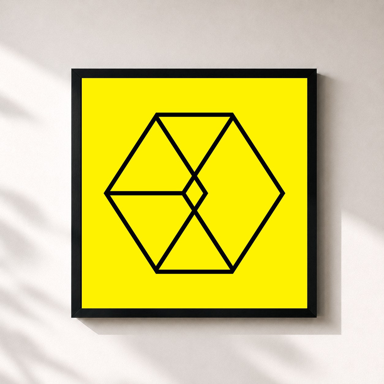 #noir Tableau carré de l'album The 2nd Album Repackage ‘LOVE ME RIGHT’ de EXO, cadre noir 32x32 cm