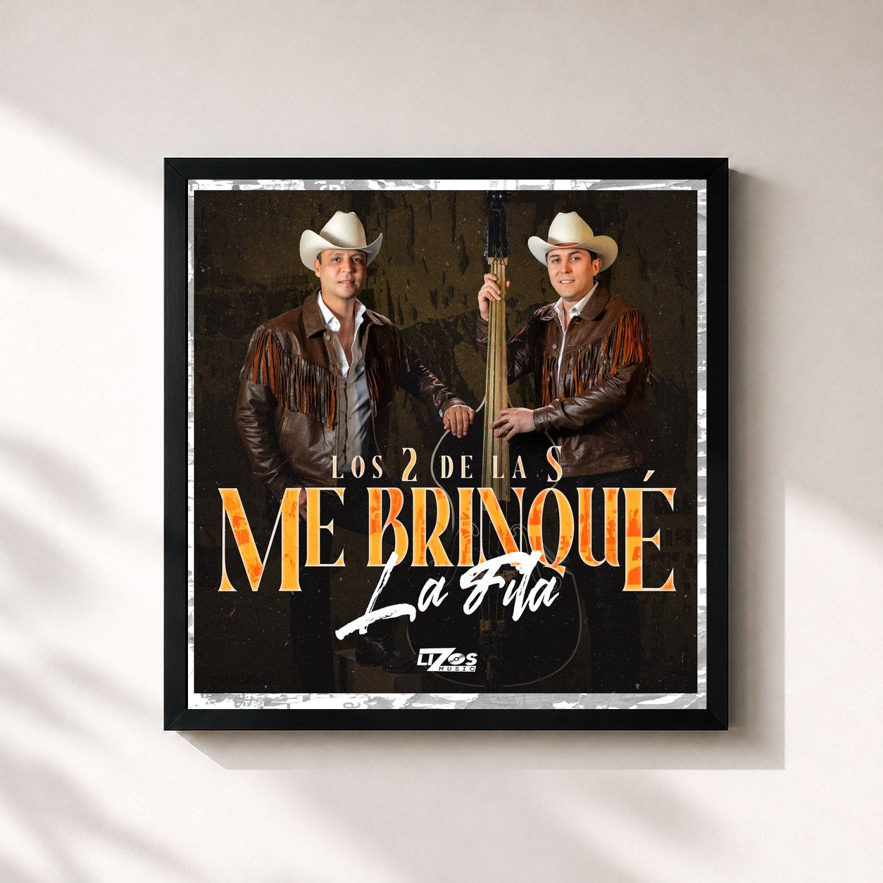 #noir Tableau carré de l'album Me Brinqué La Fila de Los 2 de la S, cadre noir 32x32 cm
