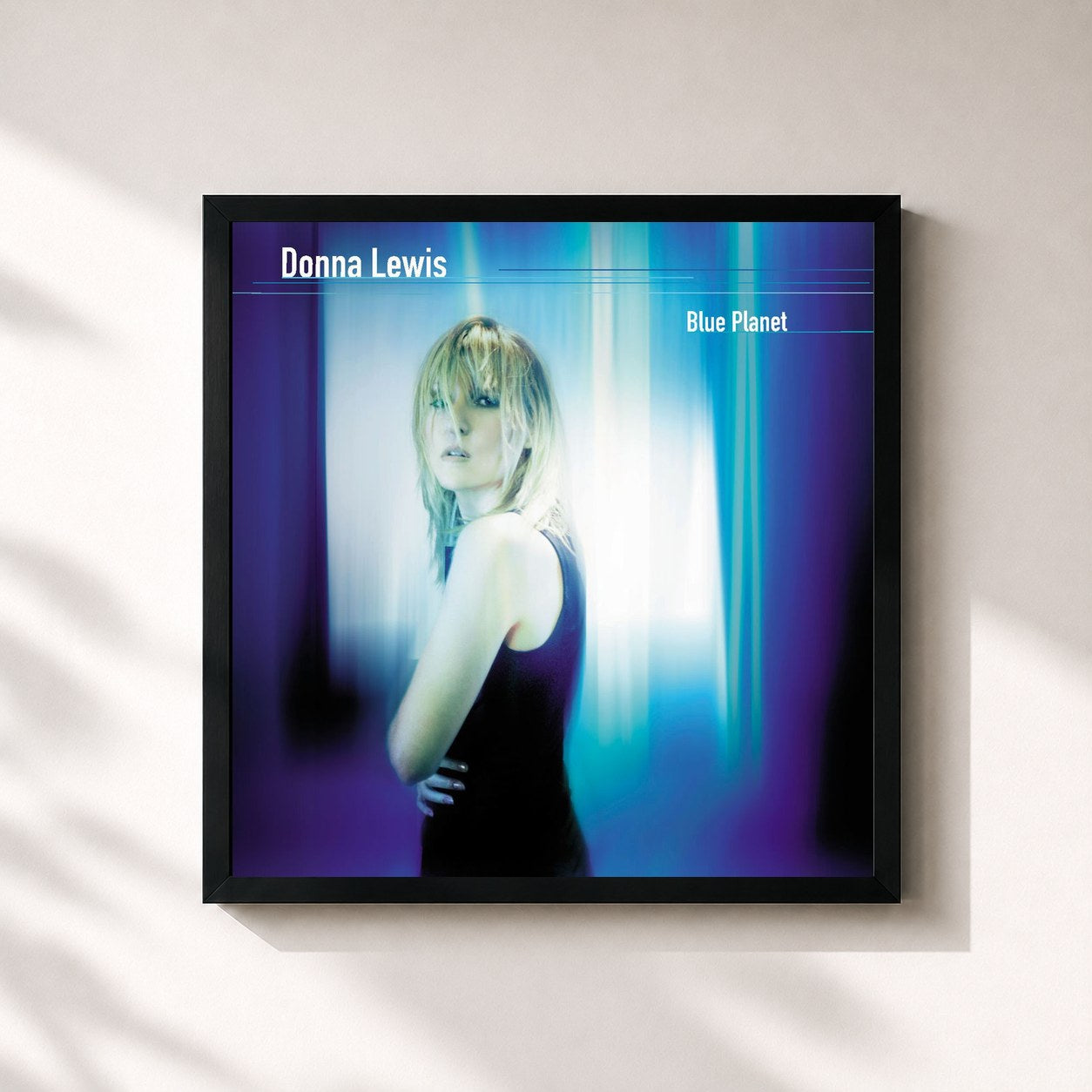 #noir Tableau carré de l'album Blue Planet de Donna Lewis, cadre noir 32x32 cm