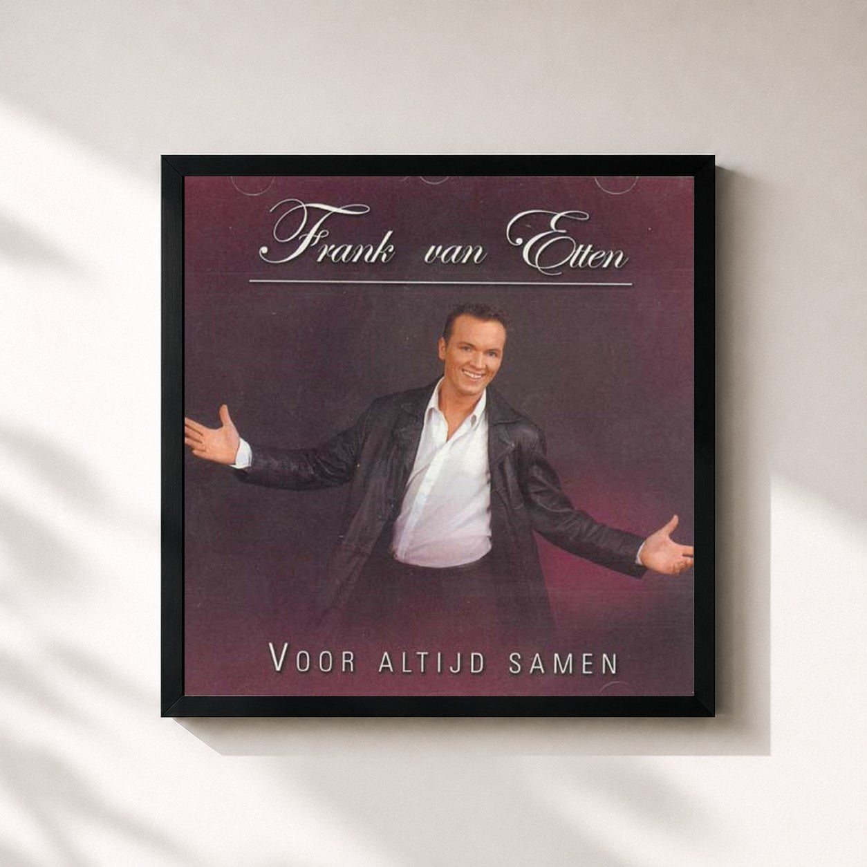 #noir Tableau carré de l'album Voor Altijd Samen de Frank Van Etten, cadre noir 32x32 cm