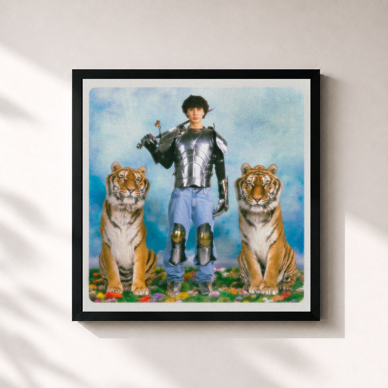 #noir Tableau carré de l'album EVOLUXION de DannyLux, cadre noir 32x32 cm