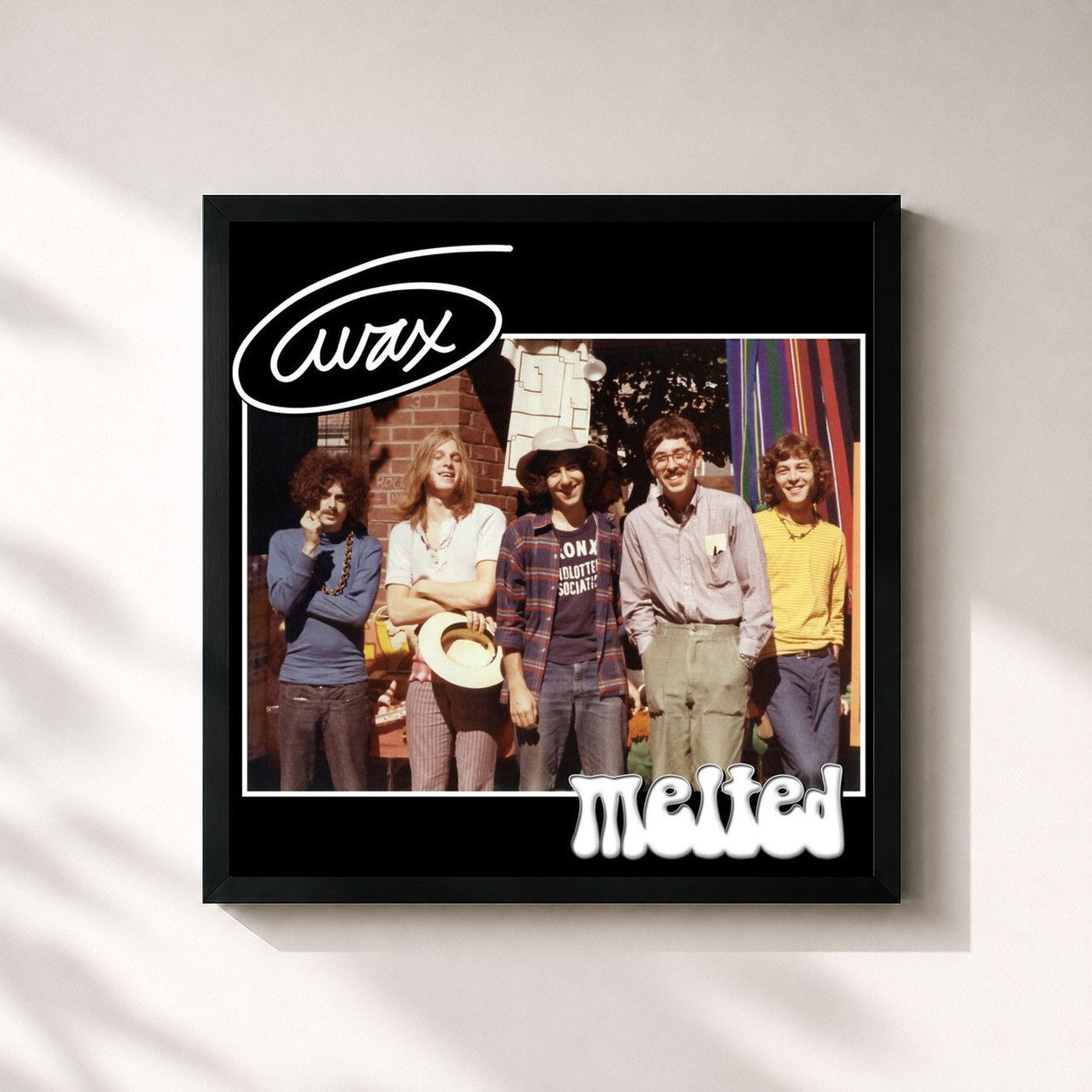 #noir Tableau carré de l'album Melted de Wax, cadre noir 32x32 cm