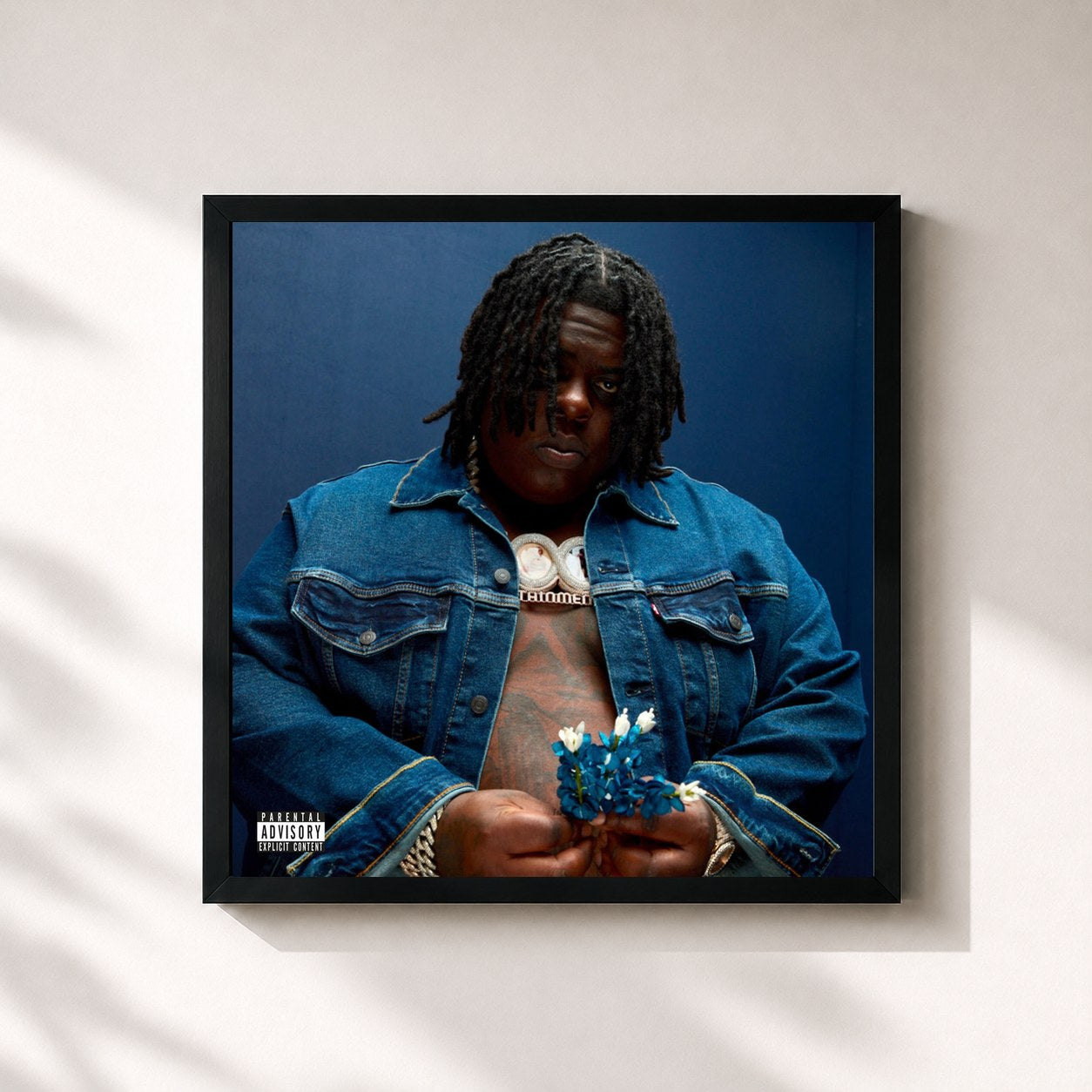 #noir Tableau carré de l'album I Hope You're Happy de BigXthaPlug, cadre noir 32x32 cm