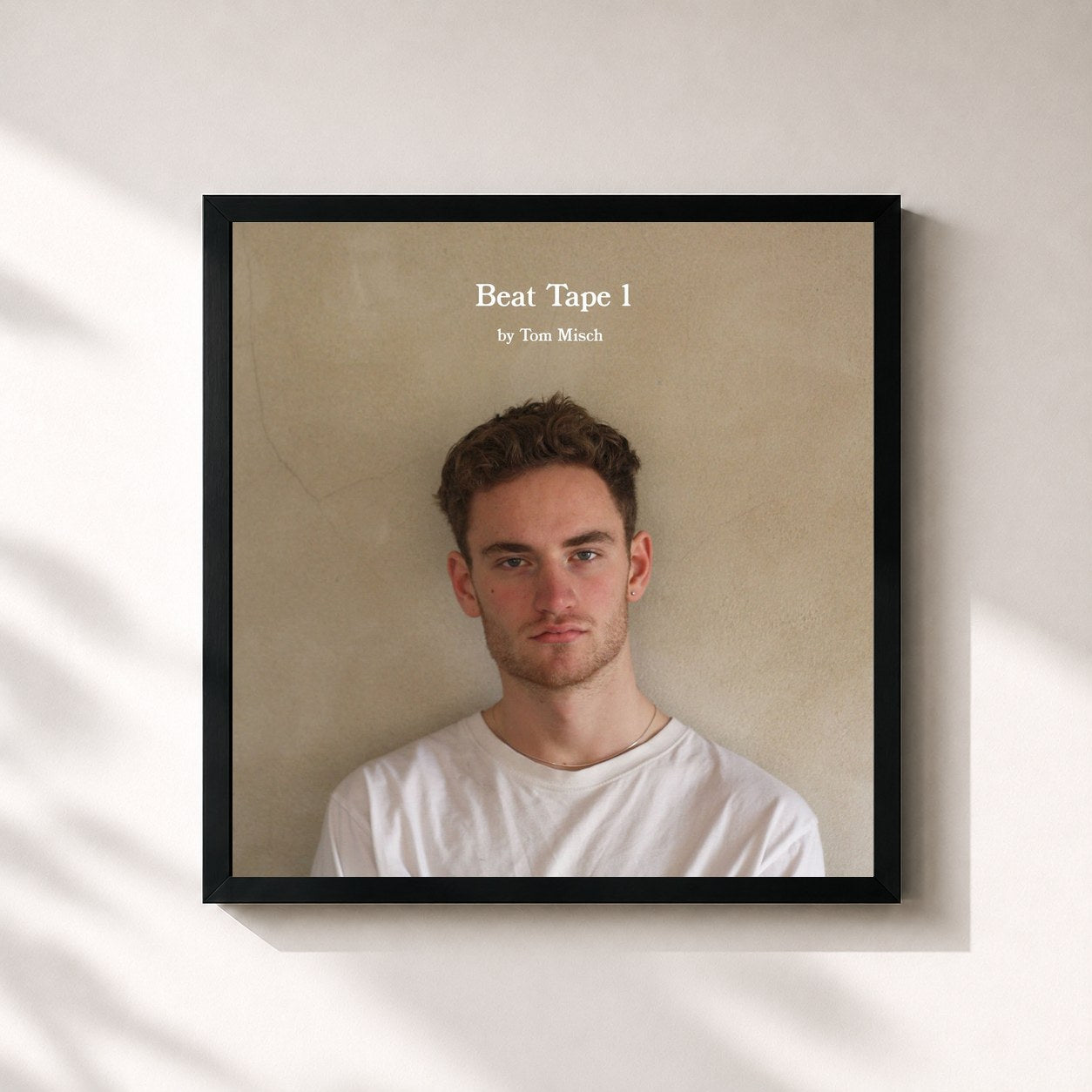 #noir Tableau carré de l'album Beat Tape 1 de Tom Misch, cadre noir 32x32 cm