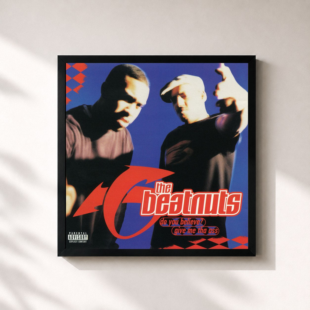 #noir Tableau carré de l'album Do You Believe? EP de The Beatnuts, cadre noir 32x32 cm