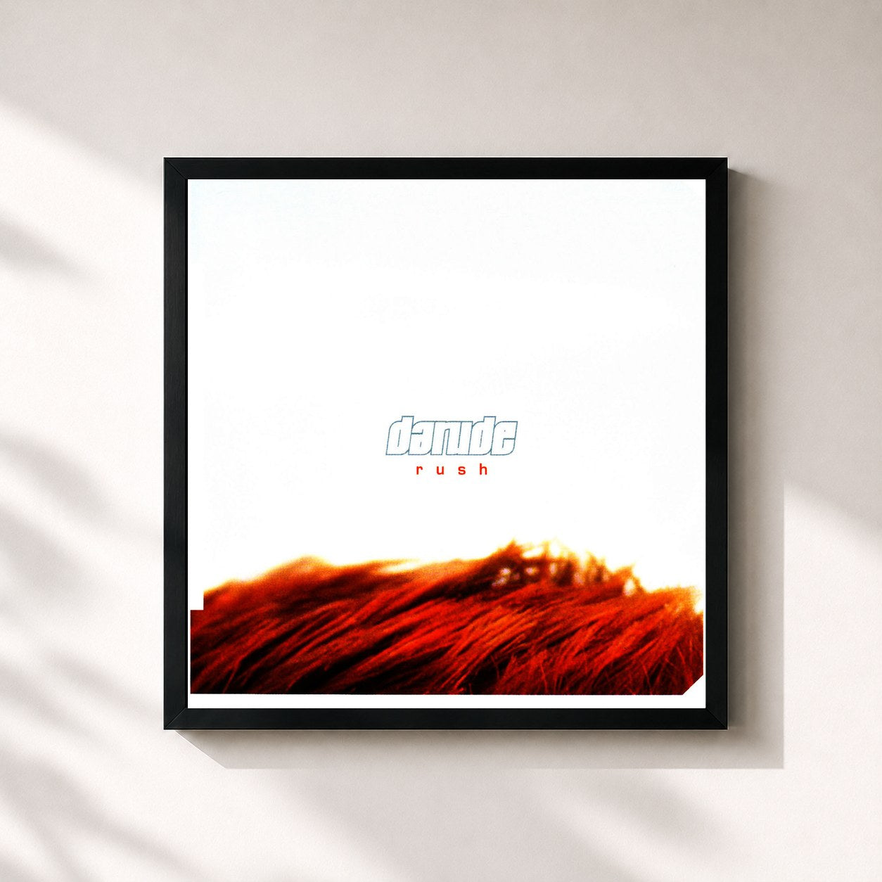 #noir Tableau carré de l'album Rush de Darude, cadre noir 32x32 cm