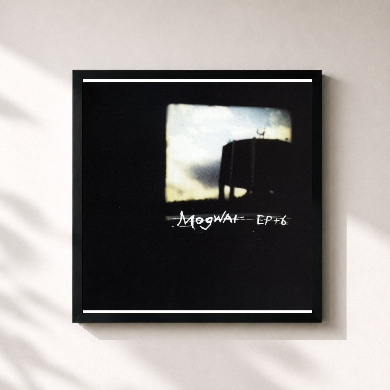 #noir Tableau carré de l'album EP+6 de Mogwai, cadre noir 32x32 cm