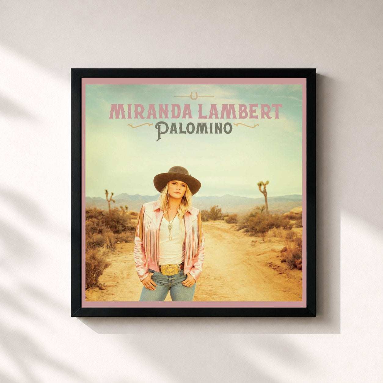 #noir Tableau carré de l'album Palomino de Miranda Lambert, cadre noir 32x32 cm