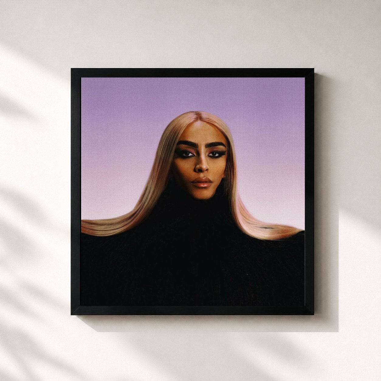 #noir Tableau carré de l'album Théorème (Iconic Edition) de Bilal Hassani, cadre noir 32x32 cm