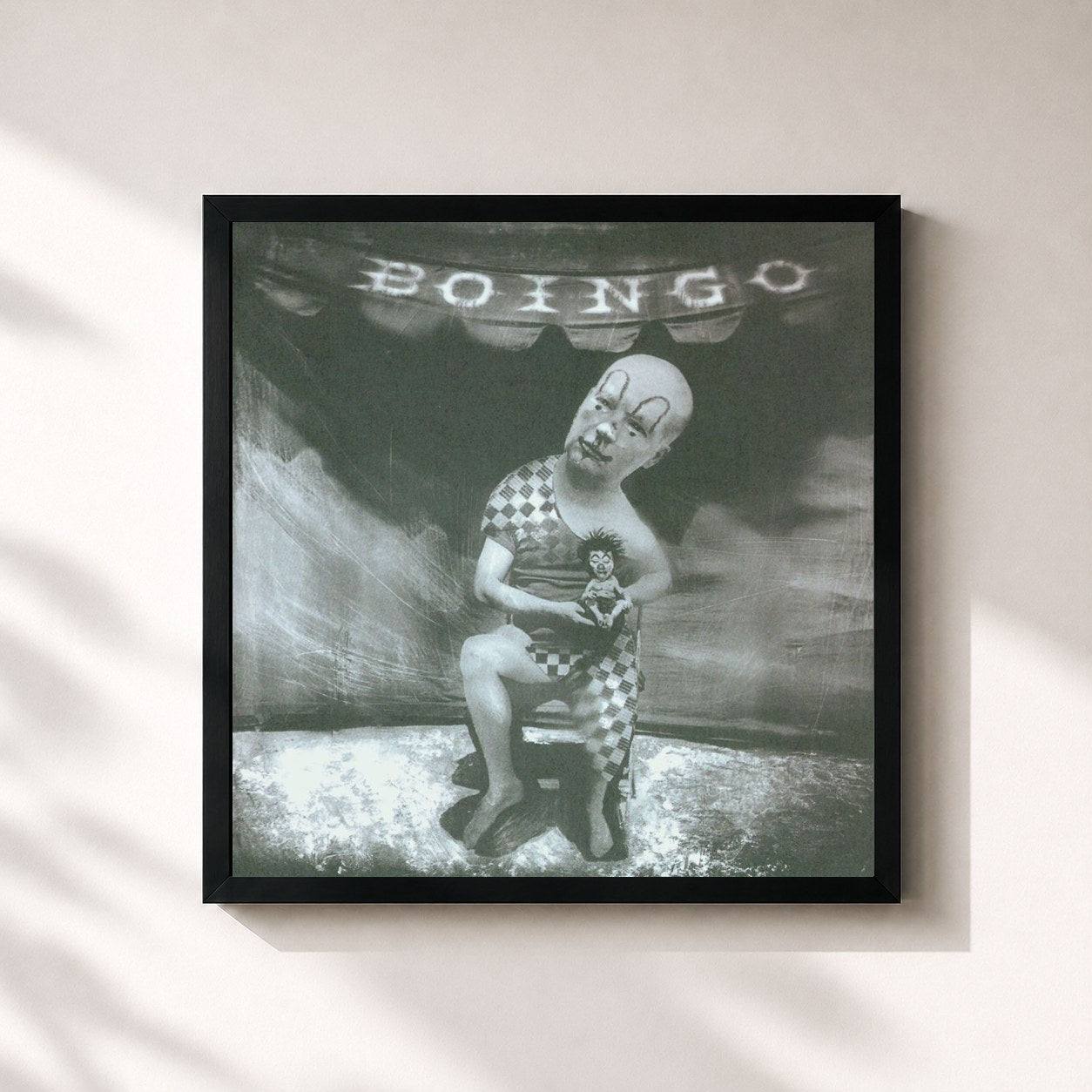 #noir Tableau carré de l'album Boingo de Oingo Boingo, cadre noir 32x32 cm