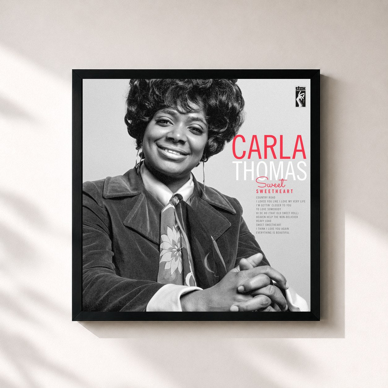 #noir Tableau carré de l'album Sweet Sweetheart (Remastered 2025) de Carla Thomas, cadre noir 32x32 cm