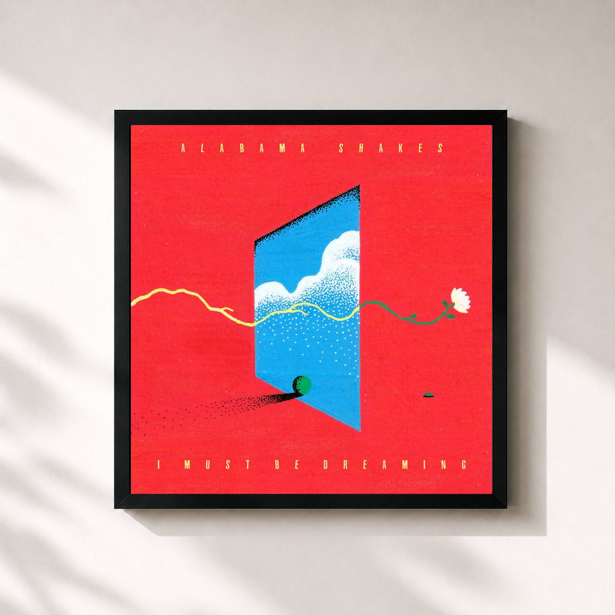 #noir Tableau carré de l'album I Must Be Dreaming de Alabama Shakes, cadre noir 32x32 cm
