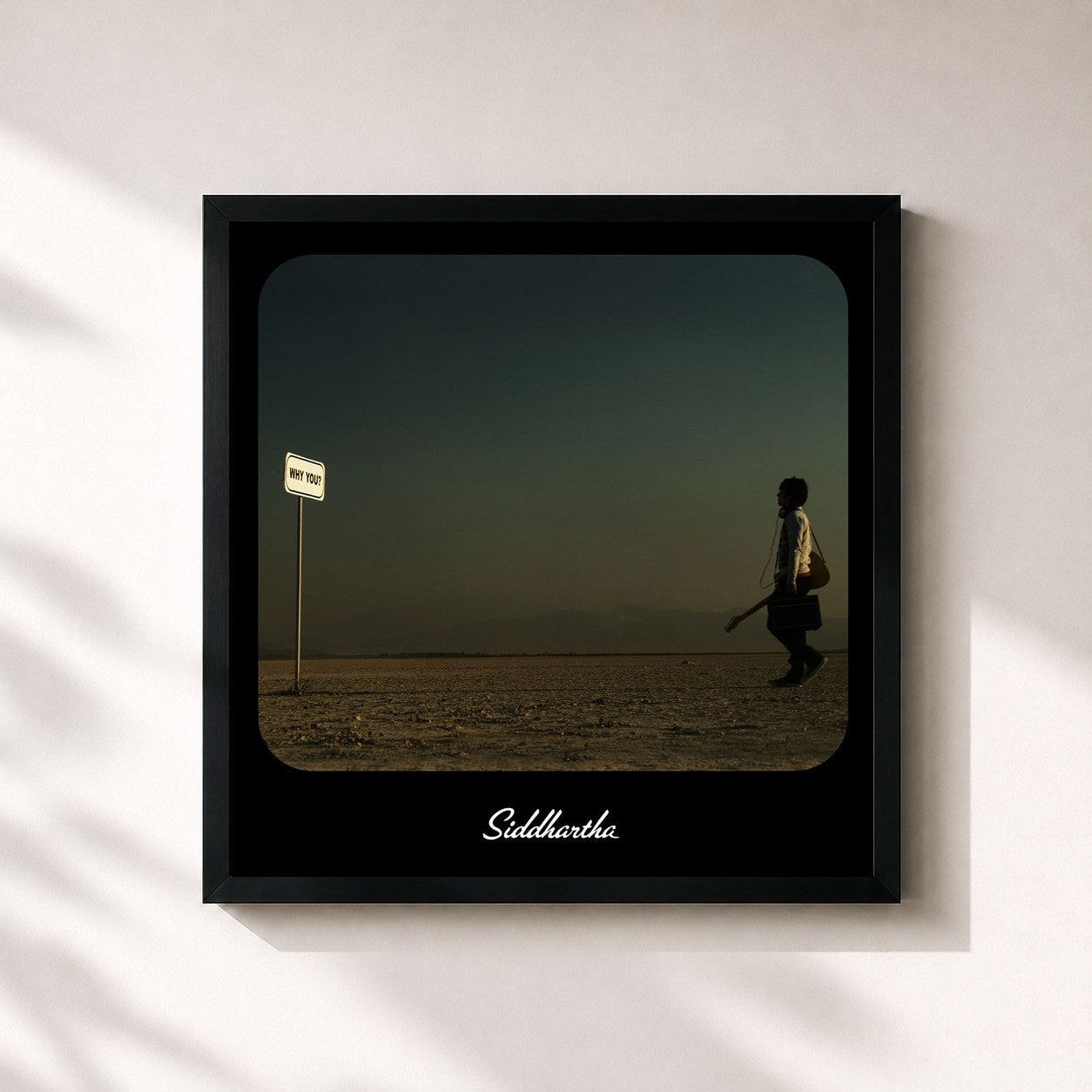 #noir Tableau carré de l'album Why You? de Siddhartha, cadre noir 32x32 cm