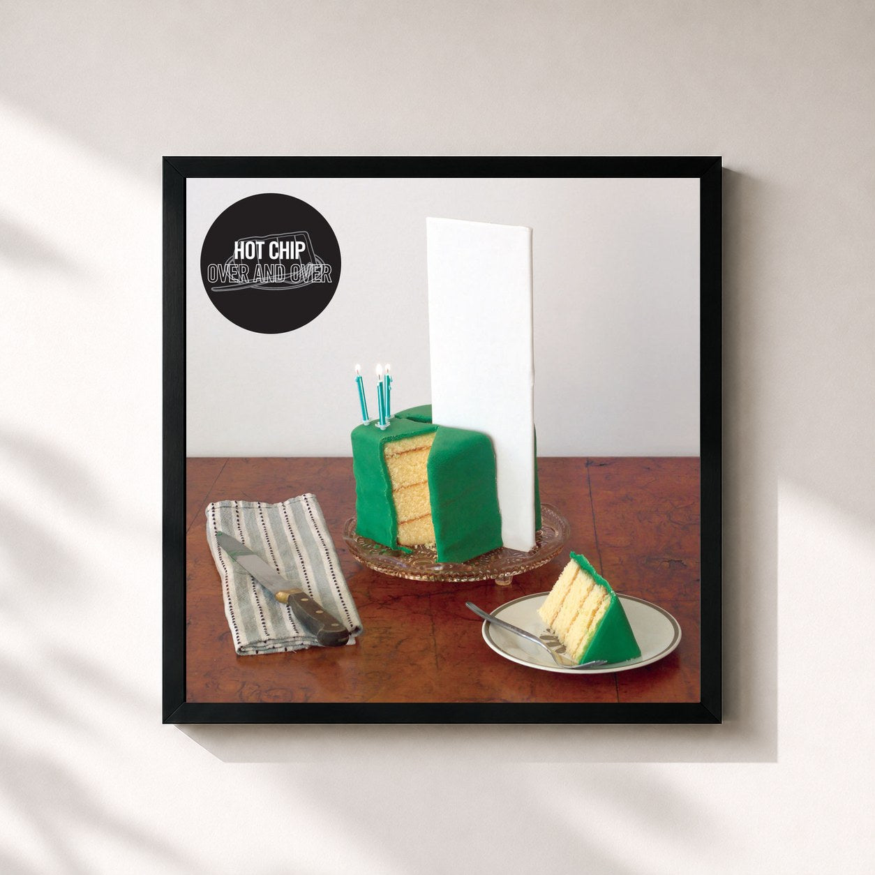 #noir Tableau carré de l'album Over And Over (The B-Sides) de Hot Chip, cadre noir 32x32 cm
