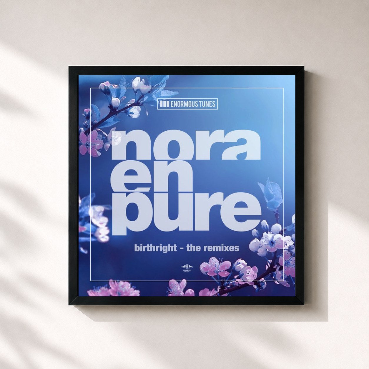 #noir Tableau carré de l'album Birthright (The Remixes) de Nora En Pure, cadre noir 32x32 cm