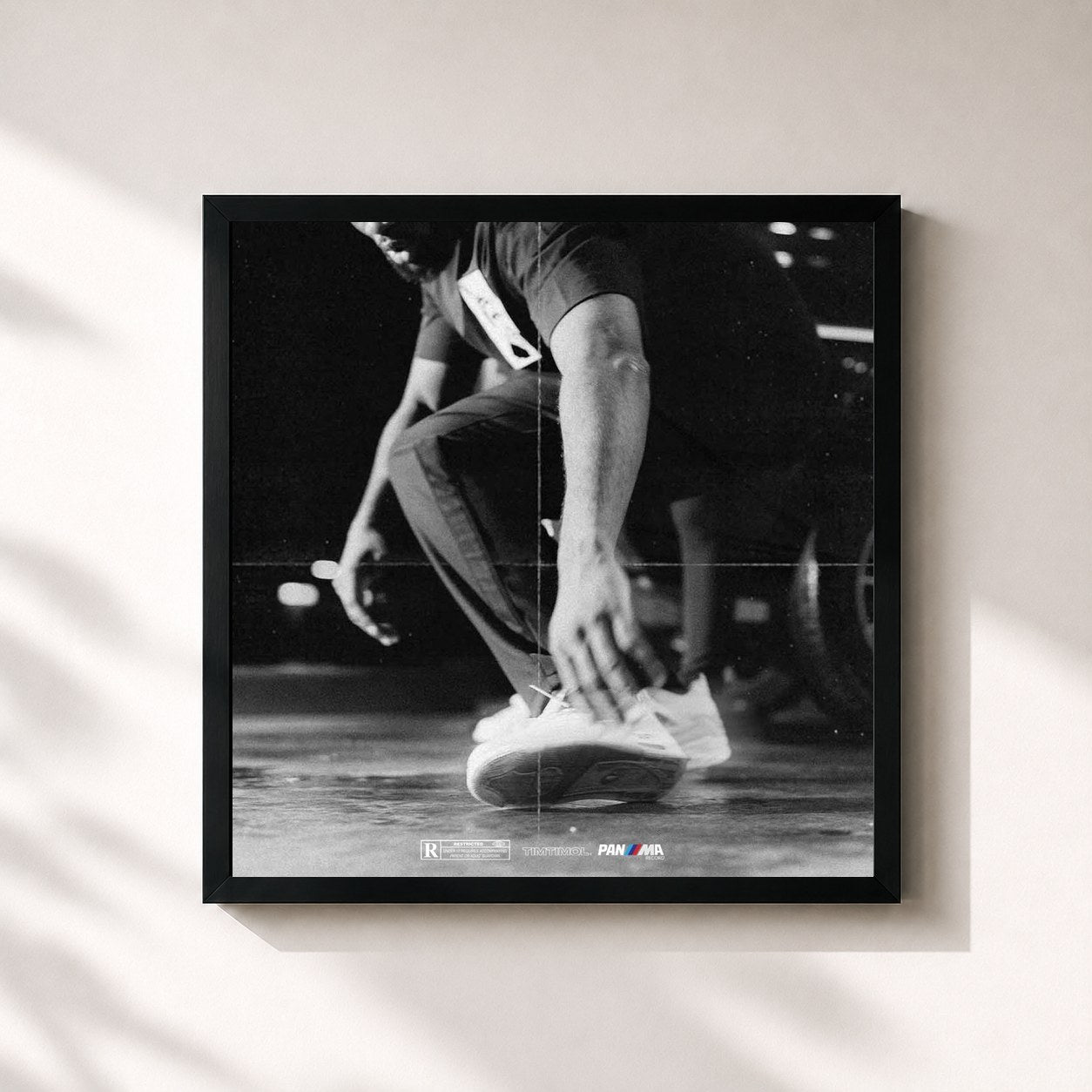 #noir Tableau carré de l'album Very Bad Drip de Smeels, cadre noir 32x32 cm