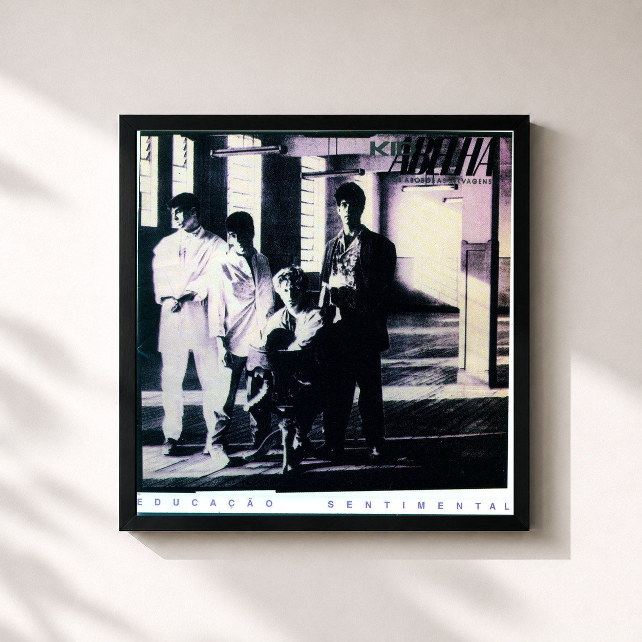 #noir Tableau carré de l'album Educação Sentimental de Kid Abelha, cadre noir 32x32 cm