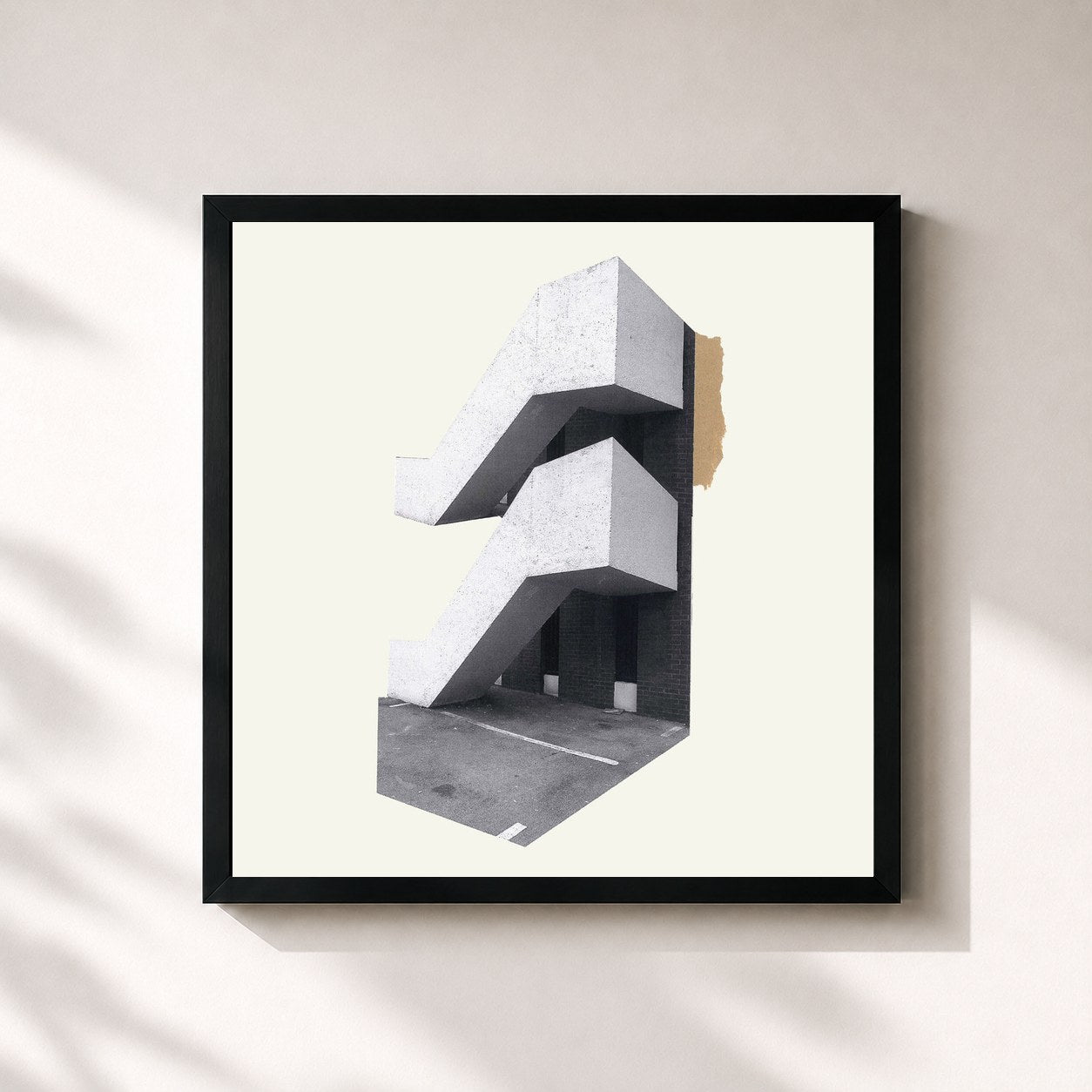 #noir Tableau carré de l'album The Horizon Just Laughed de Damien Jurado, cadre noir 32x32 cm