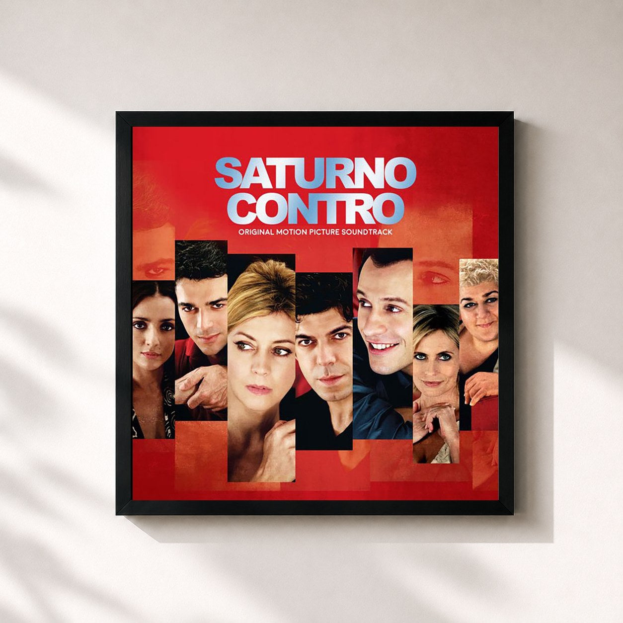 #noir Tableau carré de l'album Saturno Contro (Original Motion Picture Soundtrack) de Neffa, cadre noir 32x32 cm