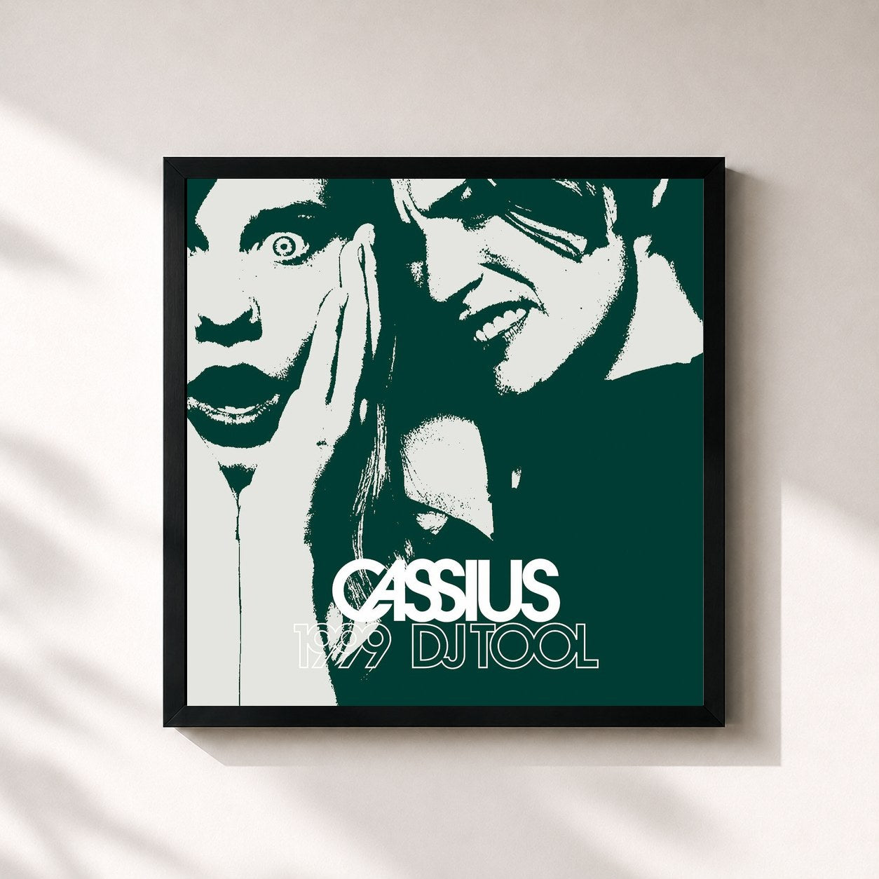 #noir Tableau carré de l'album 1999 DJ Tool de Cassius, cadre noir 32x32 cm