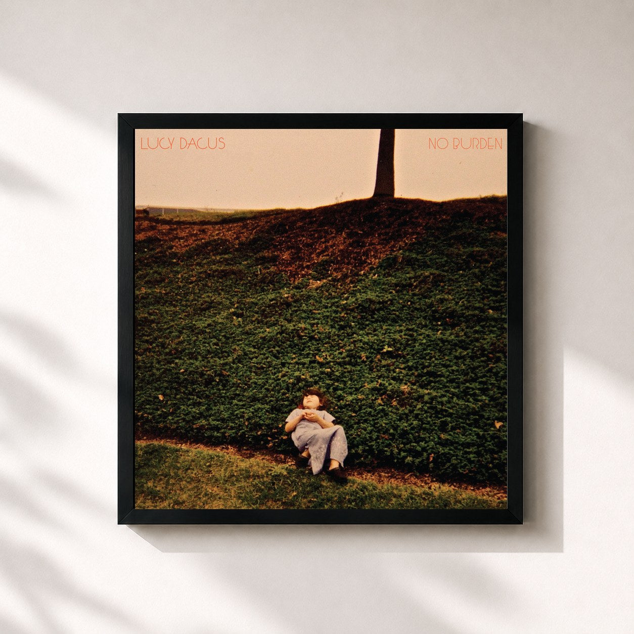 #noir Tableau carré de l'album No Burden de Lucy Dacus, cadre noir 32x32 cm