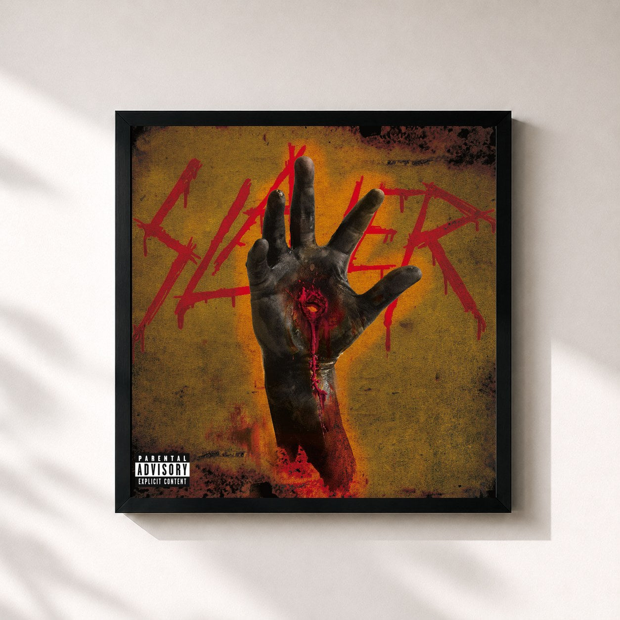 #noir Tableau carré de l'album Christ Illusion de Slayer, cadre noir 32x32 cm