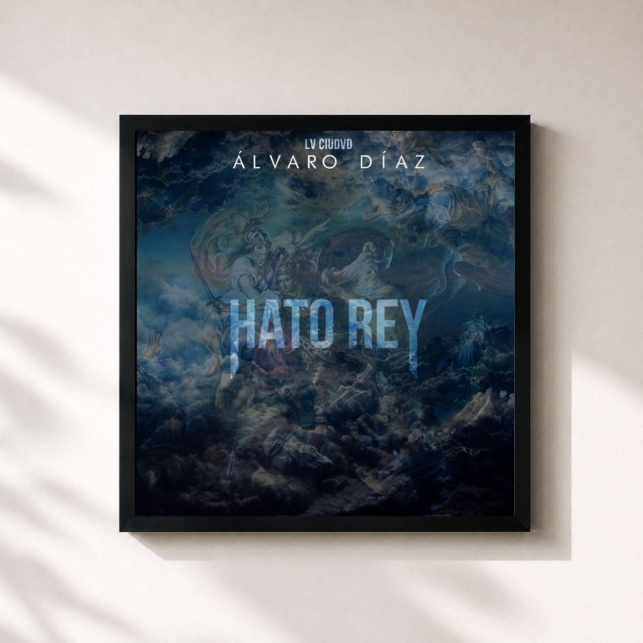 #noir Tableau carré de l'album Hato Rey de Alvaro Díaz, cadre noir 32x32 cm