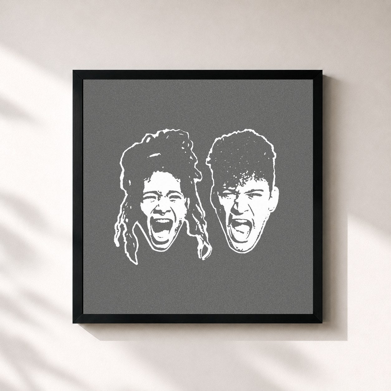 #noir Tableau carré de l'album THE ANXIETY de THE ANXIETY, cadre noir 32x32 cm