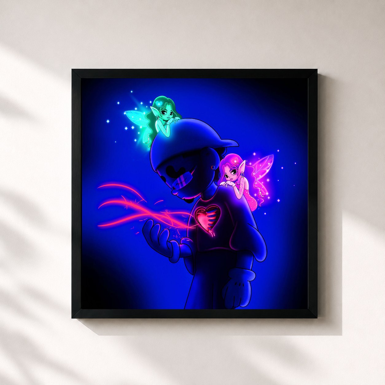 #noir Tableau carré de l'album POR SI MAÑANA NO ESTOY de Omar Courtz, cadre noir 32x32 cm