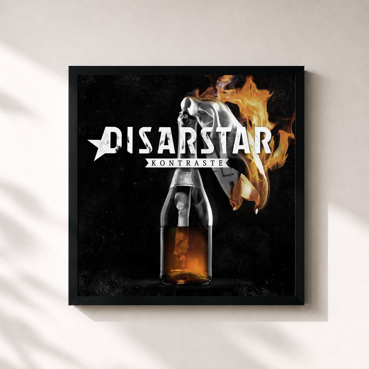 #noir Tableau carré de l'album Kontraste de Disarstar, cadre noir 32x32 cm