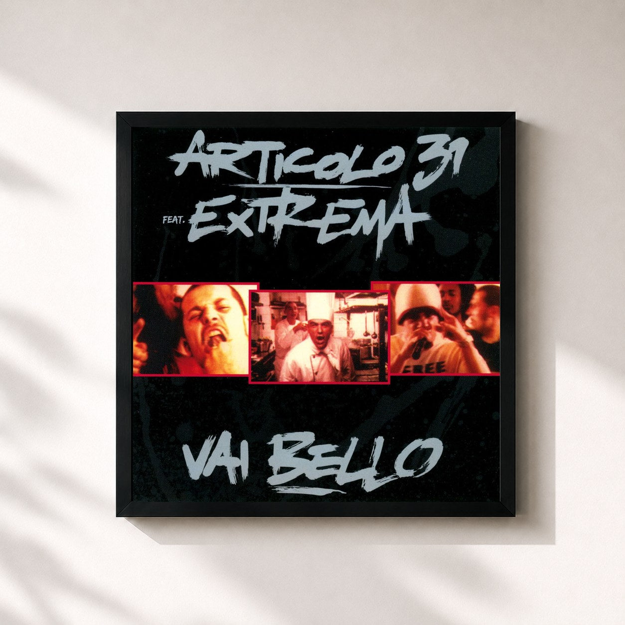 #noir Tableau carré de l'album Vai bello (Bonus Track Version) de Articolo 31, cadre noir 32x32 cm