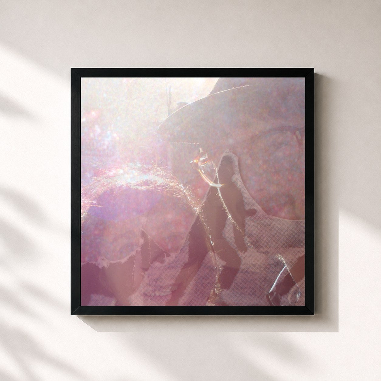 #noir Tableau carré de l'album Blooming Summer de Blue Hawaii, cadre noir 32x32 cm