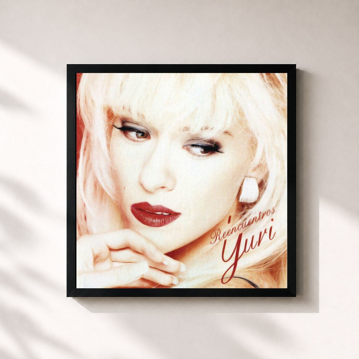 #noir Tableau carré de l'album Reencuentros de Yuri, cadre noir 32x32 cm