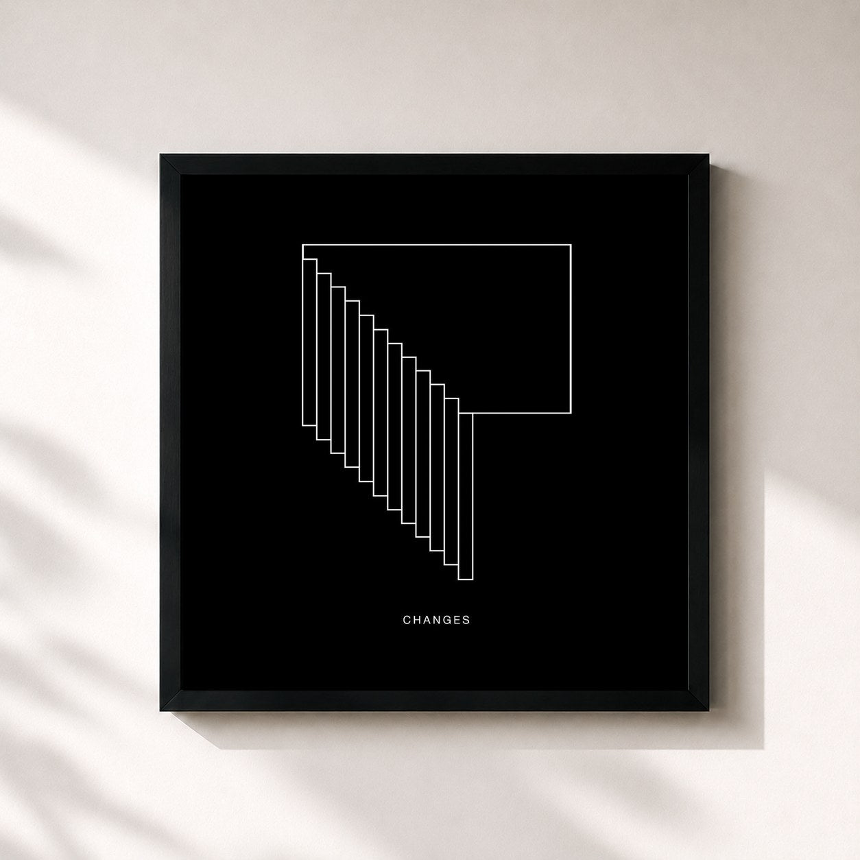 #noir Tableau carré de l'album Changes de Lil Peep, cadre noir 32x32 cm