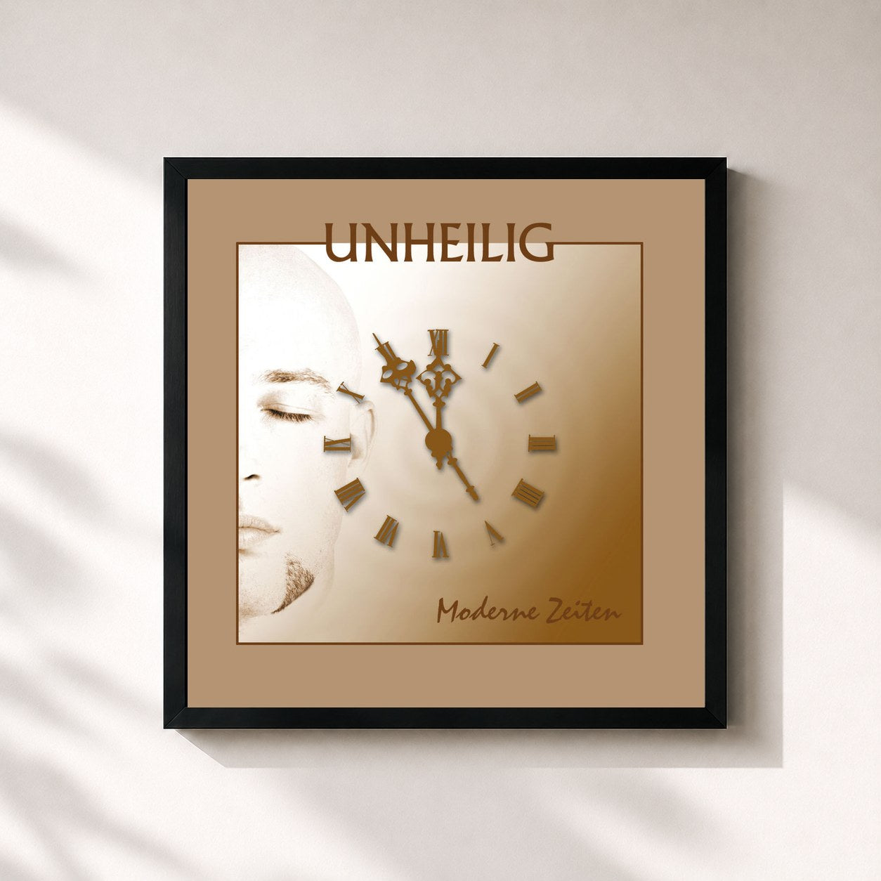 #noir Tableau carré de l'album Moderne Zeiten de Unheilig, cadre noir 32x32 cm