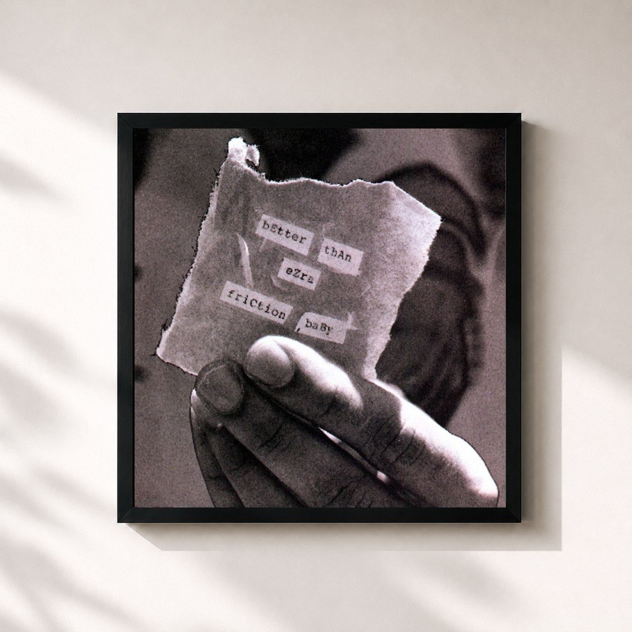 #noir Tableau carré de l'album Friction Baby de Better Than Ezra, cadre noir 32x32 cm