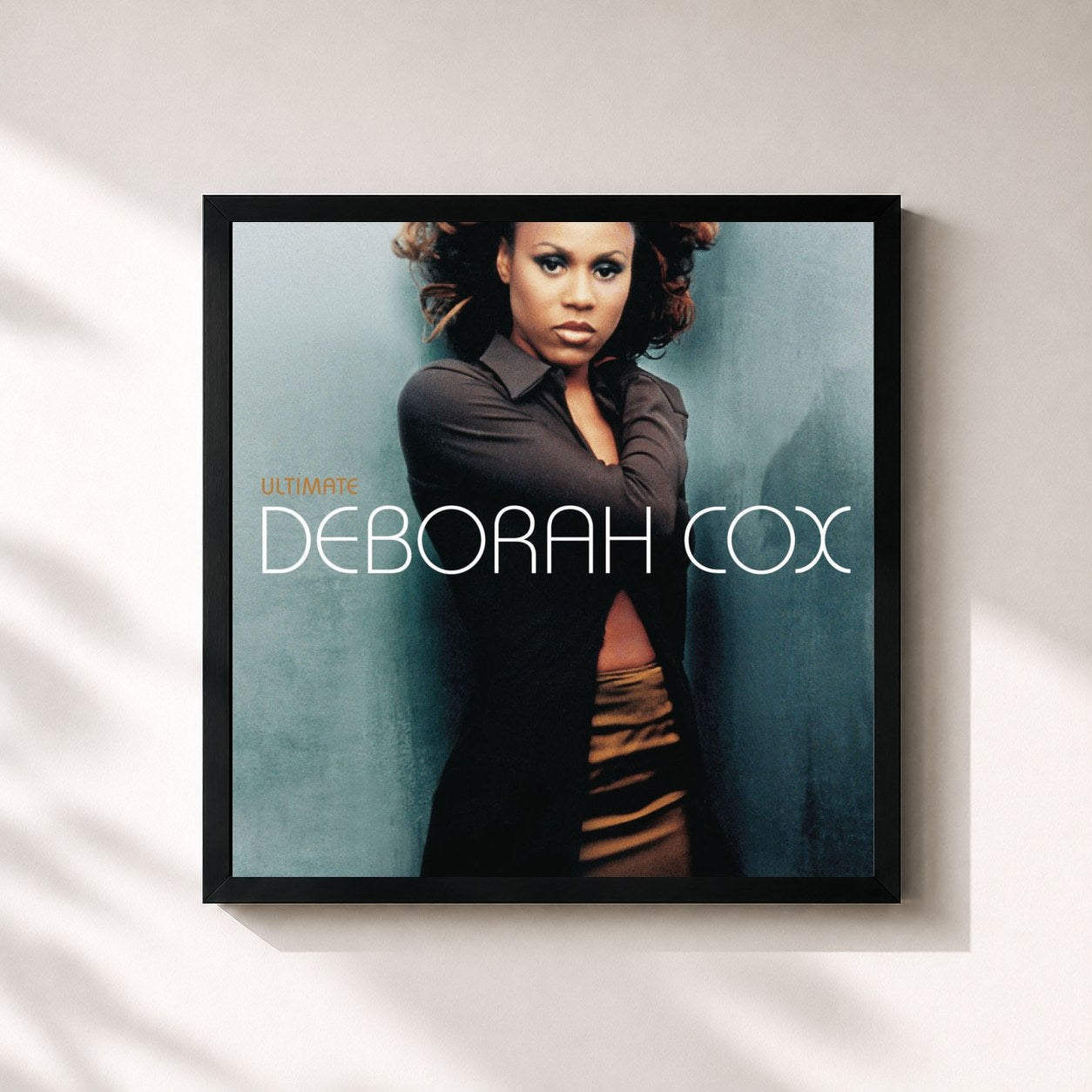 #noir Tableau carré de l'album Ultimate Deborah Cox de Deborah Cox, cadre noir 32x32 cm