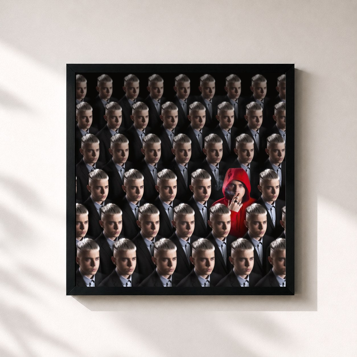 #noir Tableau carré de l'album Mauvaise graine de Kanoé, cadre noir 32x32 cm