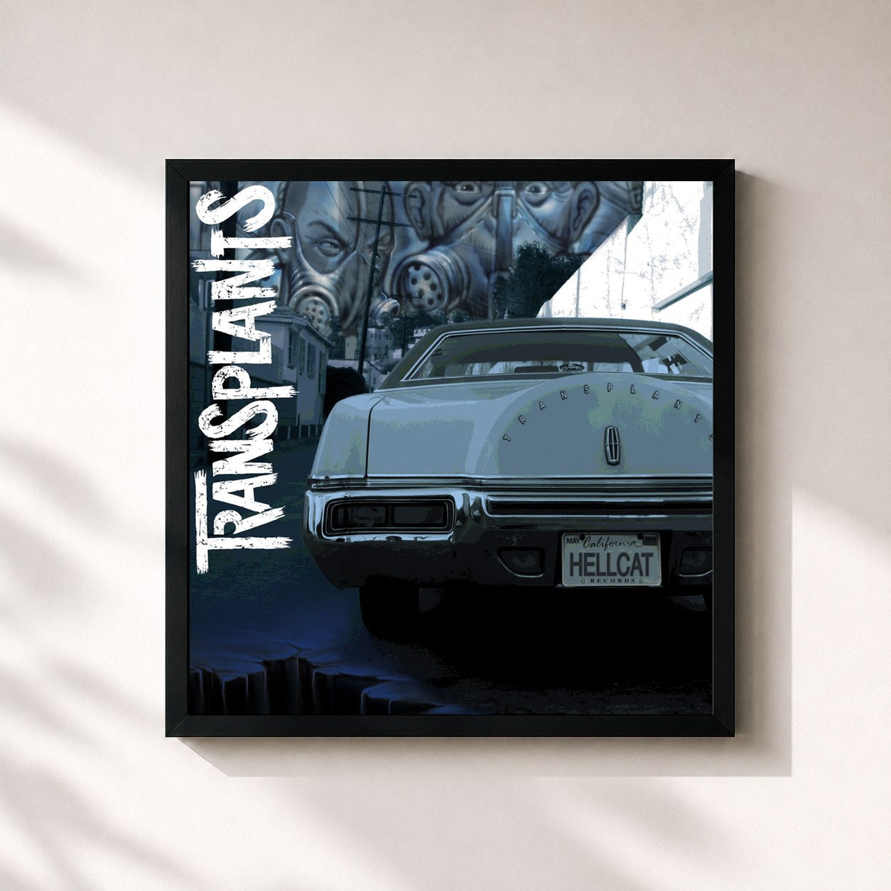 #noir Tableau carré de l'album Transplants de Transplants, cadre noir 32x32 cm