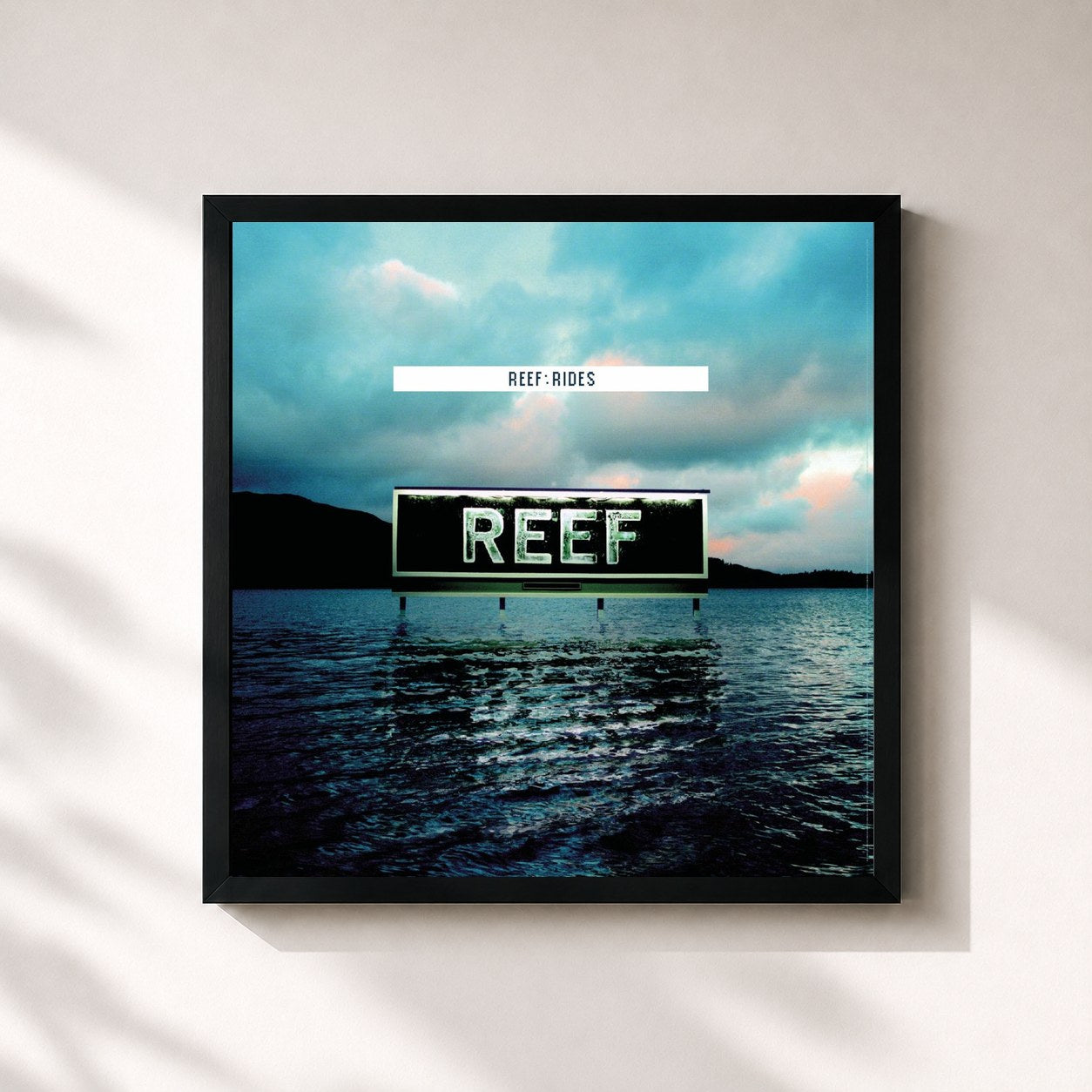 #noir Tableau carré de l'album Rides de Reef, cadre noir 32x32 cm
