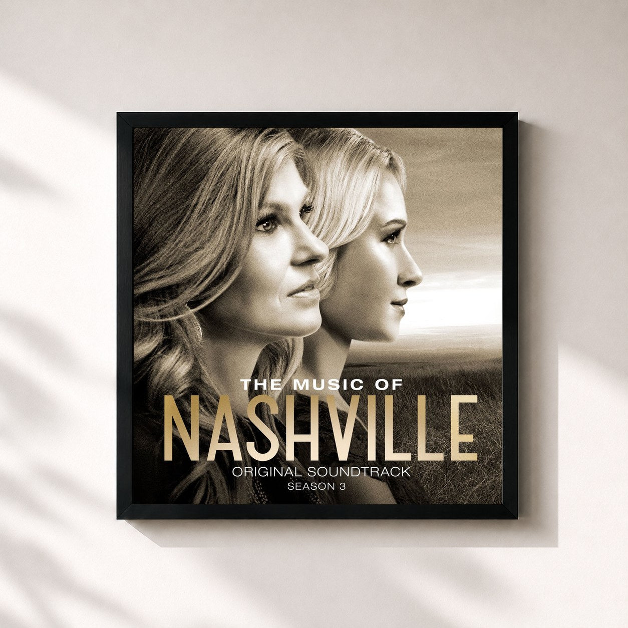 #noir Tableau carré de l'album The Music Of Nashville: Season 3 (Original Soundtrack) de Nashville Cast, cadre noir 32x32 cm