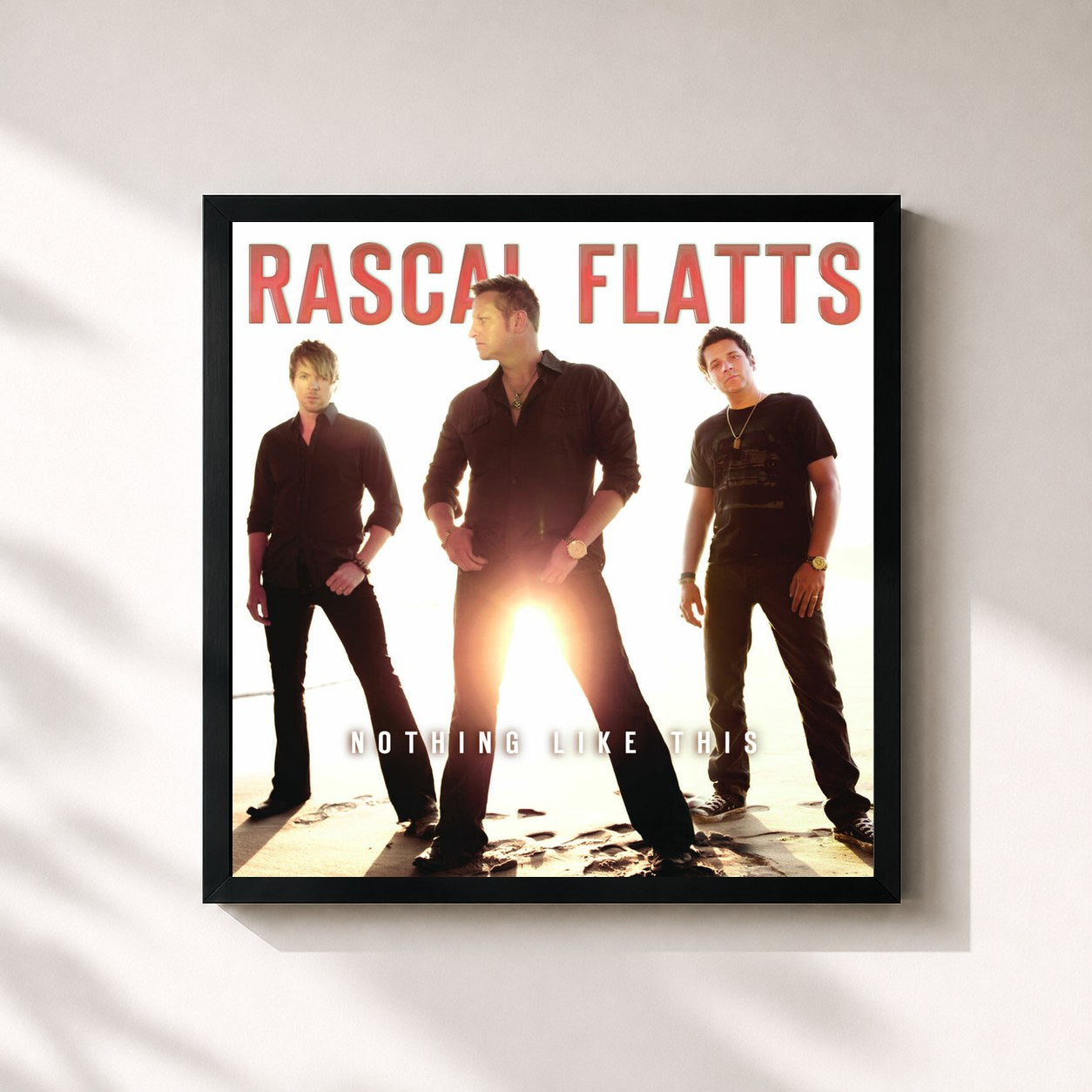 #noir Tableau carré de l'album Nothing Like This de Rascal Flatts, cadre noir 32x32 cm