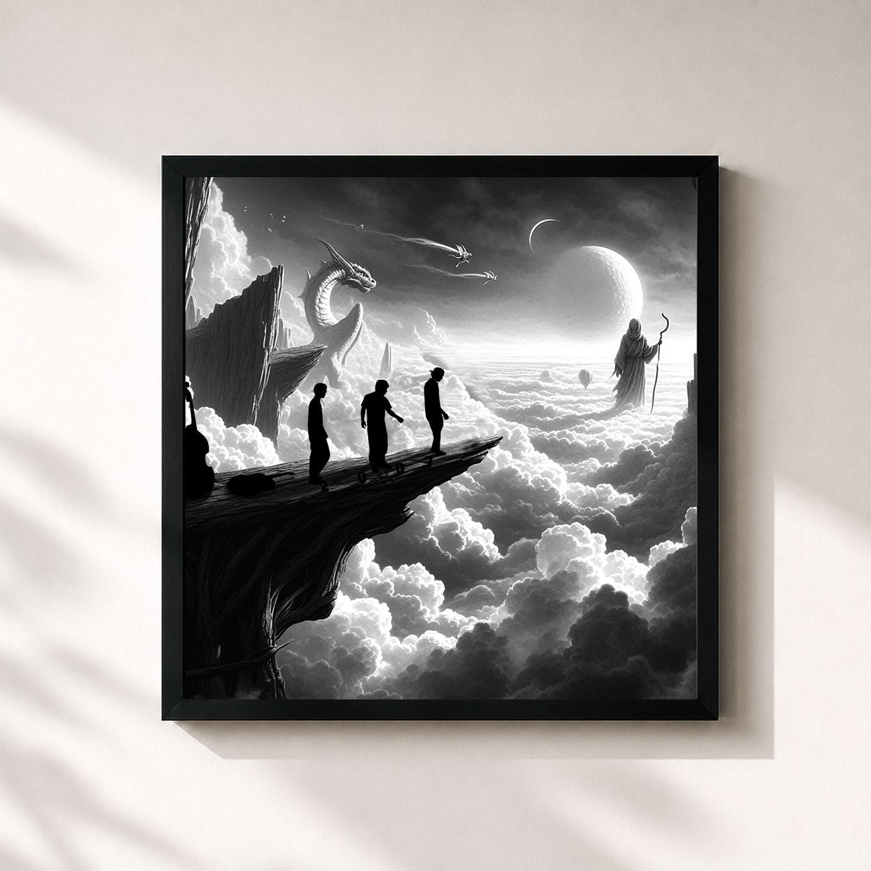 #noir Tableau carré de l'album 2007 de RV, cadre noir 32x32 cm