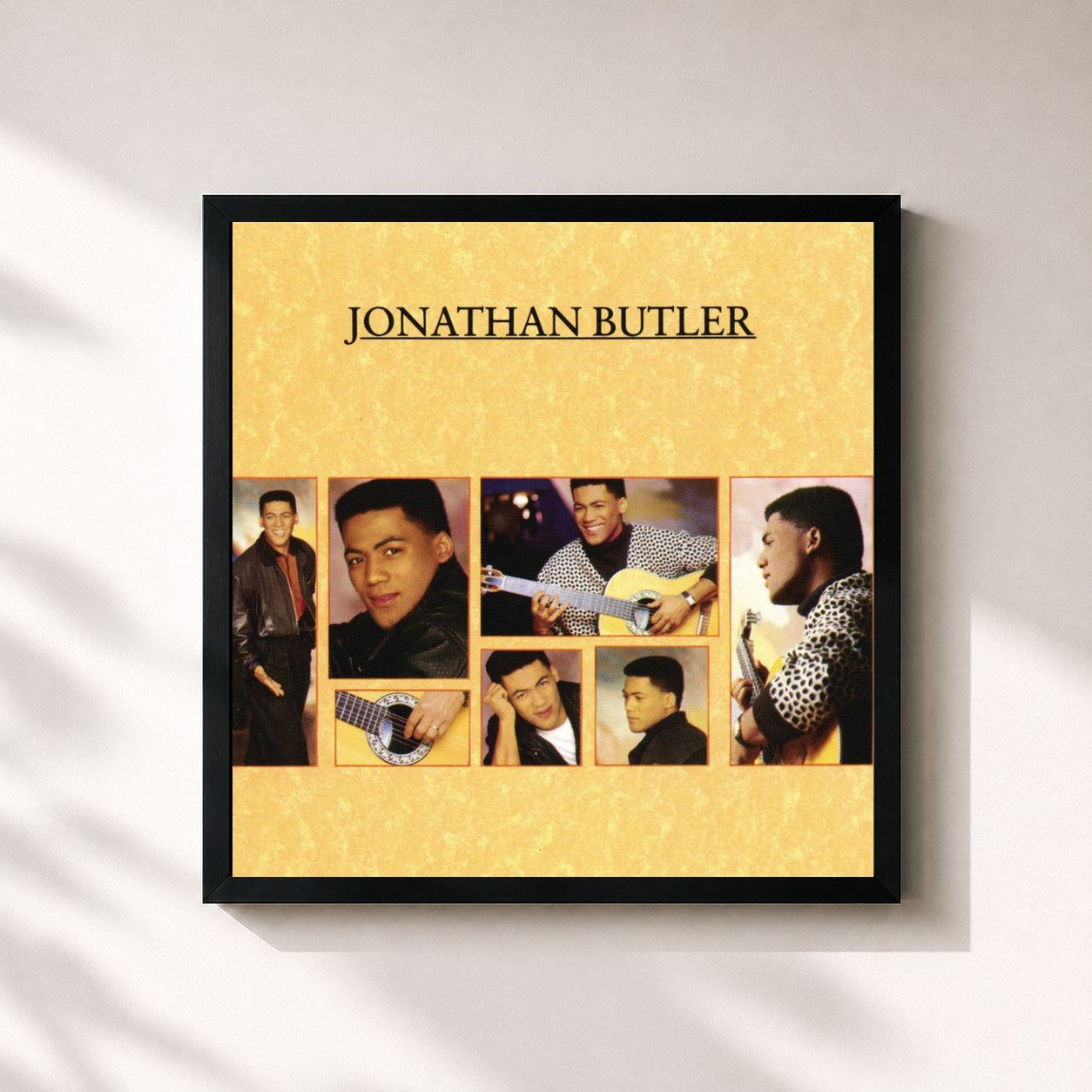 #noir Tableau carré de l'album Jonathan Butler de Jonathan Butler, cadre noir 32x32 cm
