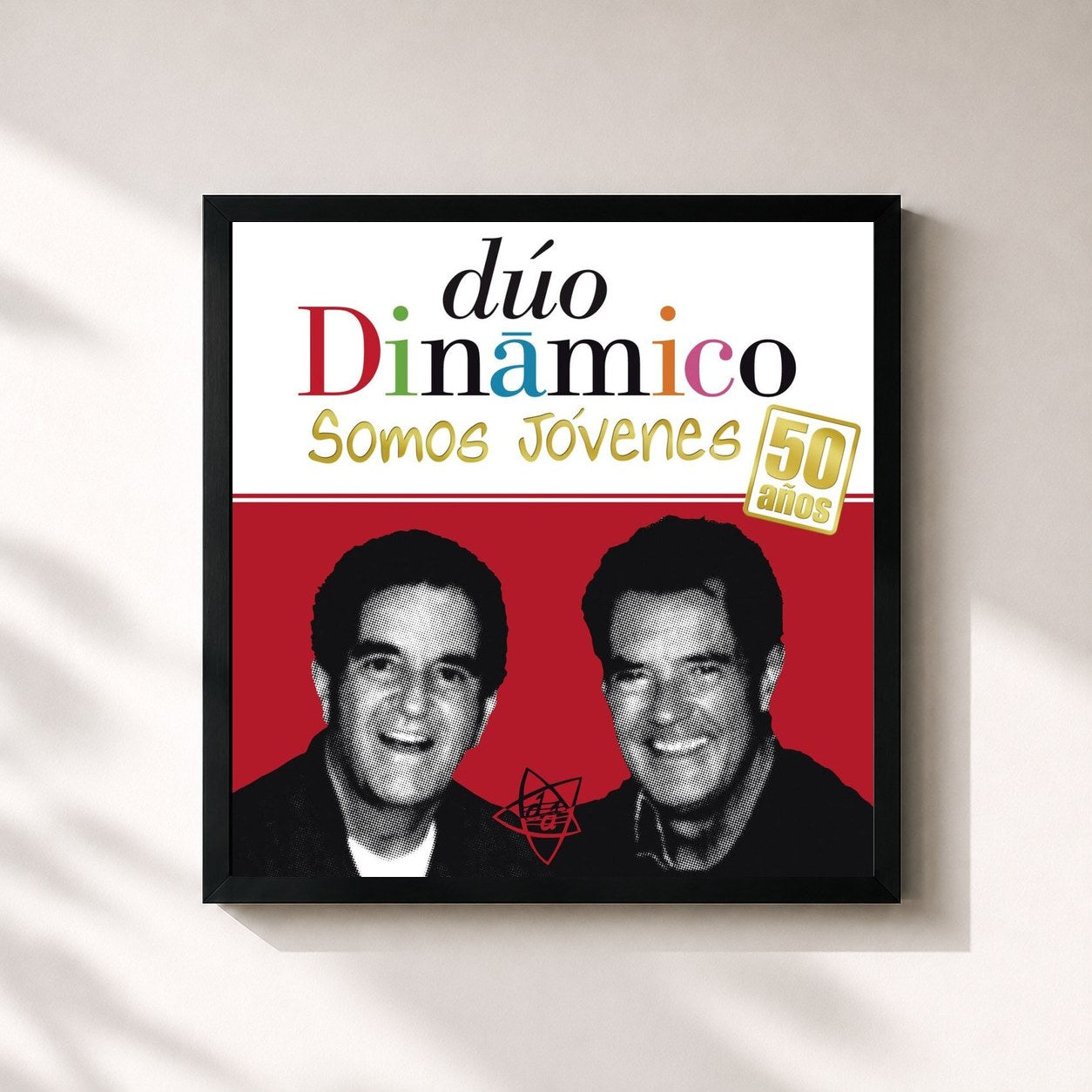 #noir Tableau carré de l'album Somos Jovenes: 50 Años de Duo Dinamico, cadre noir 32x32 cm