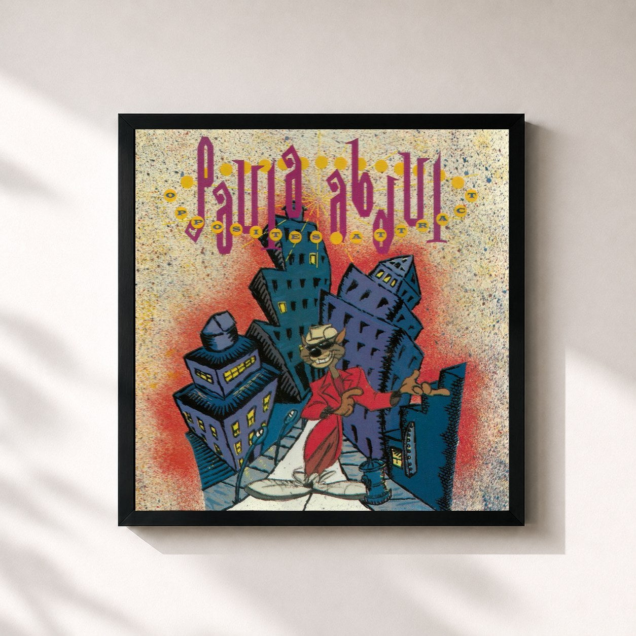 #noir Tableau carré de l'album Opposites Attract de Paula Abdul, cadre noir 32x32 cm